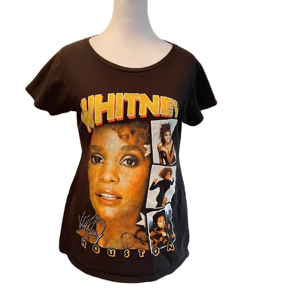 Whitney Houston Black Short Sleeve Graphic Collectible Tee Size Large
